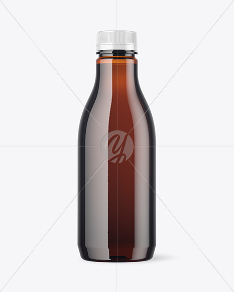 Amber Plastic Bottle Mockup