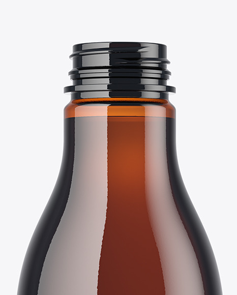 Amber Plastic Bottle Mockup