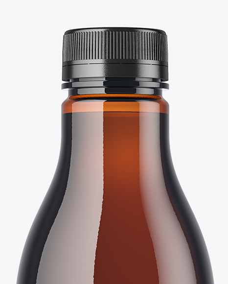 Amber Plastic Bottle Mockup