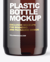 Amber Plastic Bottle Mockup