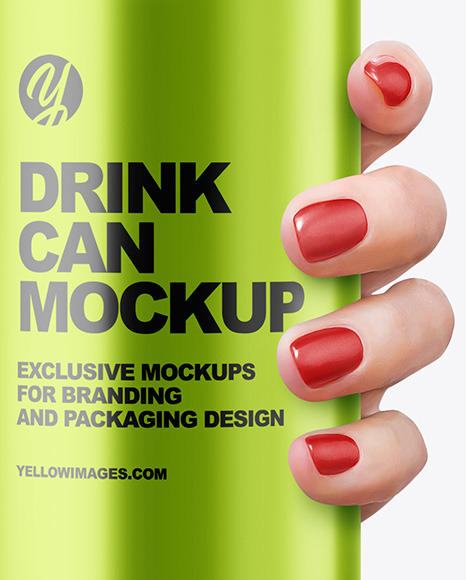 Aluminium Can in a Hand Mockup