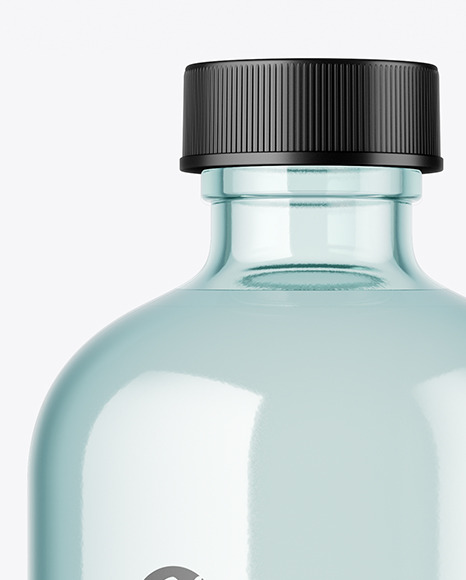 Blue Glass Water Bottle Mockup