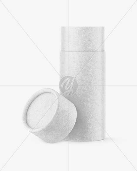 Opened Kraft Paper Tube Mockup