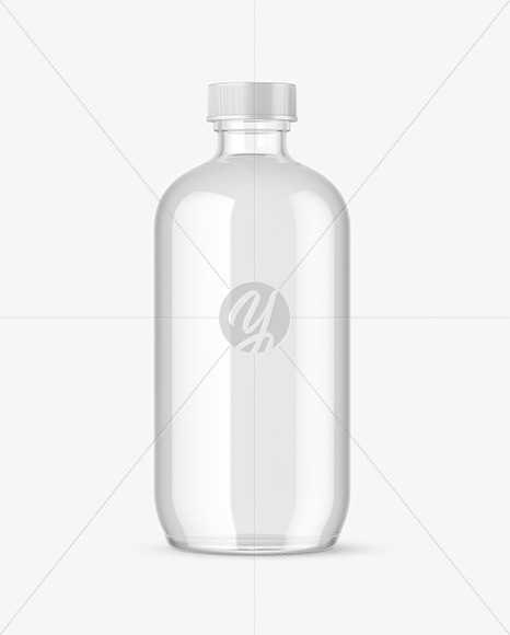 Clear Glass Water Bottle Mockup