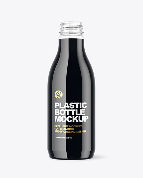 Clear Plastic Bottle with Dark Drink Mockup