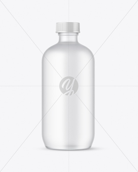 Frosted Glass Water Bottle Mockup