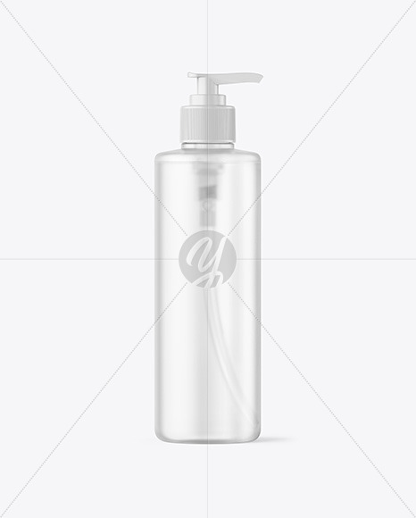 500ml Frosted Cosmetic Bottle with Pump Mockup