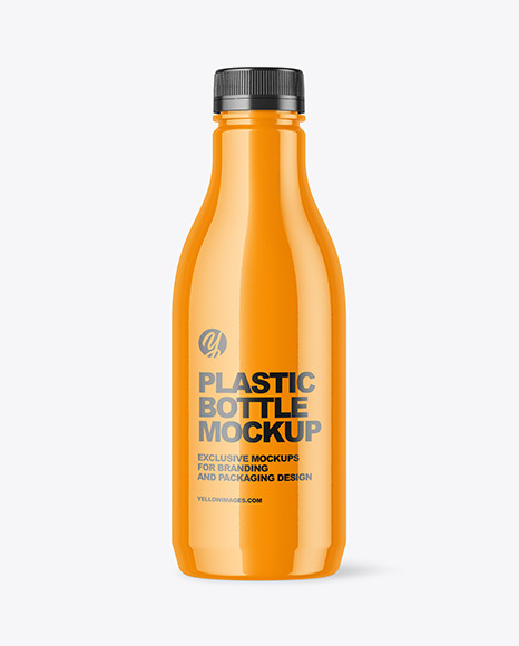 Glossy Plastic Bottle Mockup