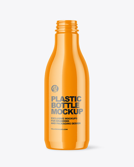 Glossy Plastic Bottle Mockup