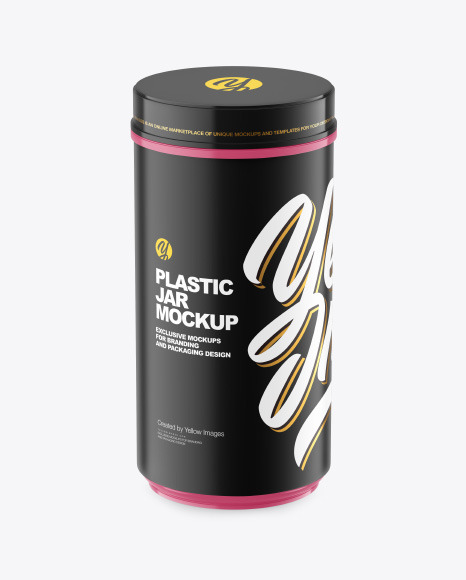 Glossy Plastic Jar Mockup - Plastic jar mockup