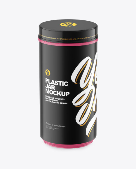 Glossy Plastic Jar Mockup