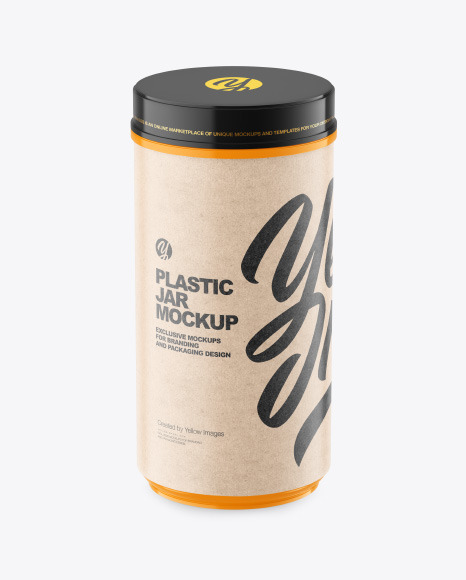 Glossy Plastic Jar Mockup