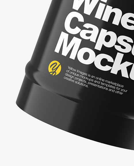 Two Glossy Wine Capsules Mockup