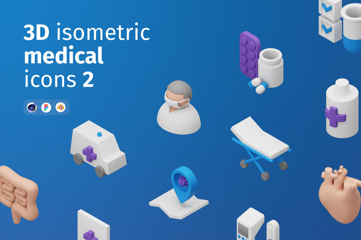 3D Isometric medical icons 2