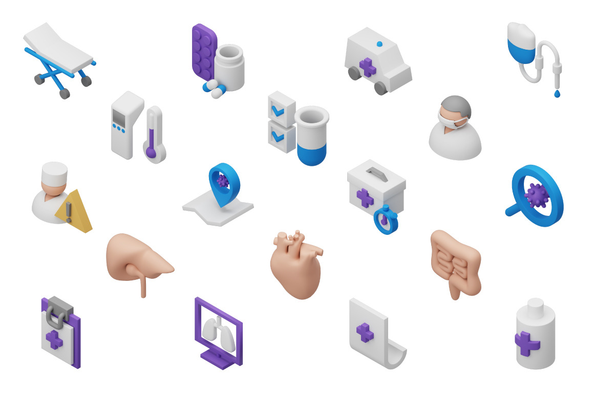 3D Isometric medical icons 2 3D Isometric medical icons 2