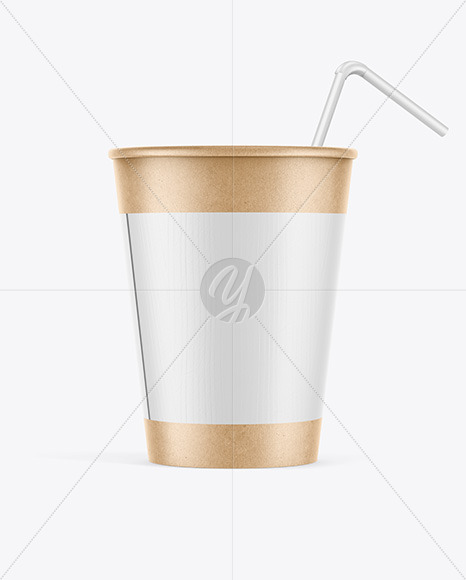 Kraft Coffee Cup w/ Holder Mockup