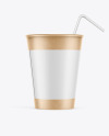 Kraft Coffee Cup w/ Holder Mockup