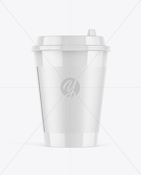 Glossy Coffee Cup w/ Holder Mockup