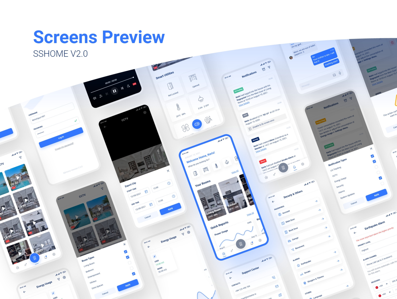 SSHome Version 2.0 - Mobile App UI Kit