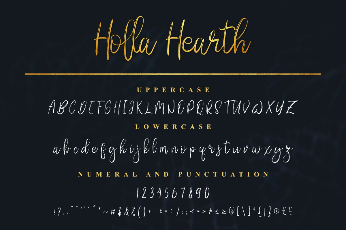 Holla hearth Brush Font