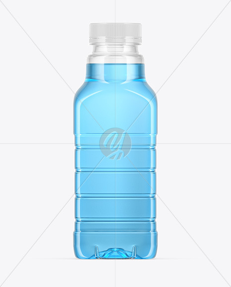 Clear Plastic Bottle with Color Drink Mockup