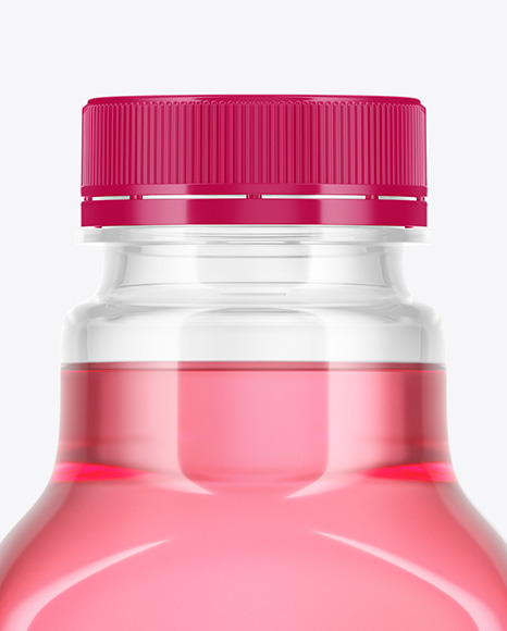 Clear Plastic Bottle with Color Drink Mockup