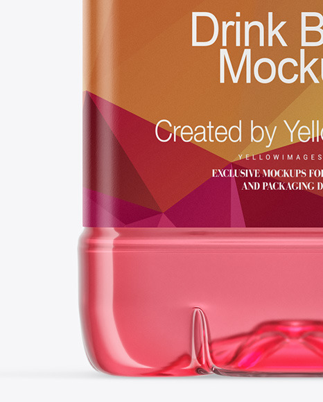 Clear Plastic Bottle with Color Drink Mockup