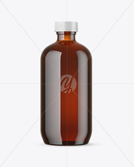 Amber Glass Bottle Mockup