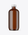 Frosted Amber Glass Bottle Mockup