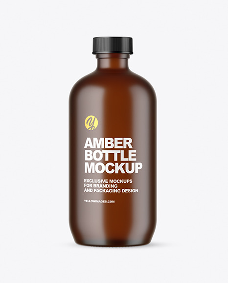 Frosted Amber Glass Bottle Mockup - Energy drink can mockup