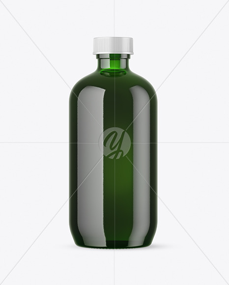 Green Glass Bottle Mockup