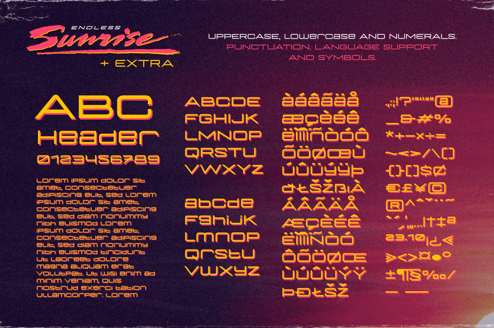 Endless Sunrise - A Sun-kissed 80s Inspired Script Font Duo Endless Sunrise - A Sun-kissed 80s Inspired Script Font Duo