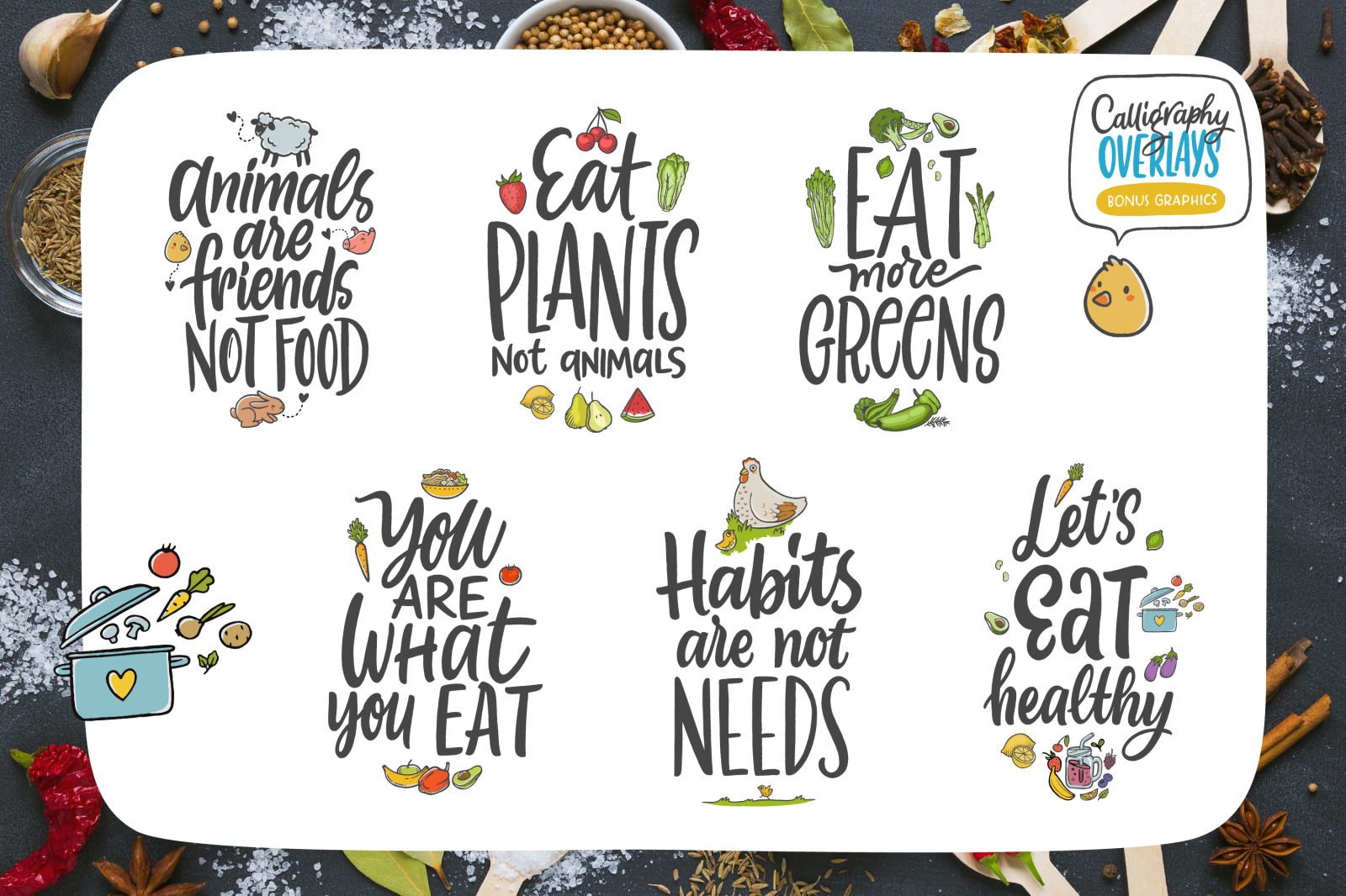 Vegan &amp; Vegetarian Calligraphy &amp; Graphics