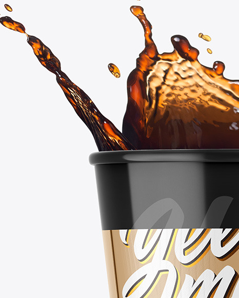 Glossy Coffee Cup w/ Holder Mockup