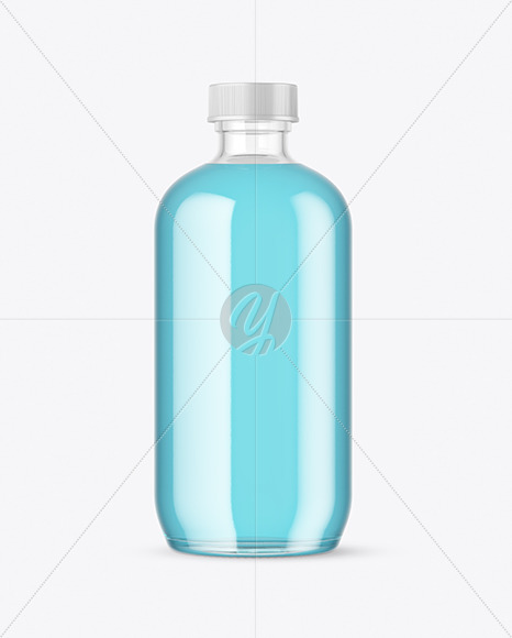 Clear Glass Drink Bottle Mockup