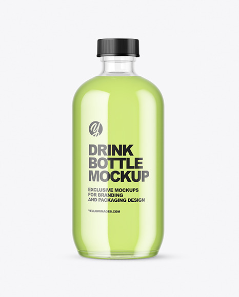 Clear Glass Drink Bottle Mockup - Cocktail mockup