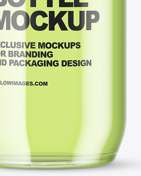 Clear Glass Drink Bottle Mockup