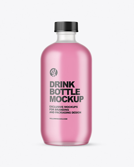 Frosted Glass Drink Bottle Mockup - Energy drink can mockup