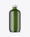 Frosted Green Glass Bottle Mockup