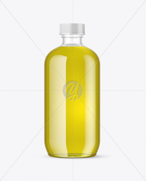 Clear Glass Olive Oil Bottle Mockup