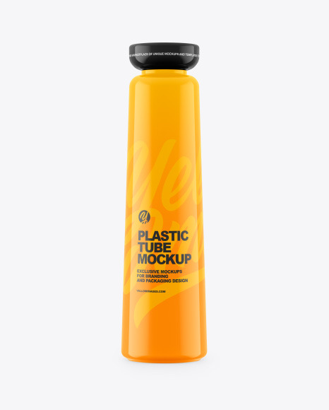 Glossy Plastic Tube Mockup - Plastic+tube+lotion