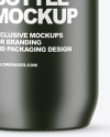 Frosted Green Glass Bottle w/ Dark Drink Mockup