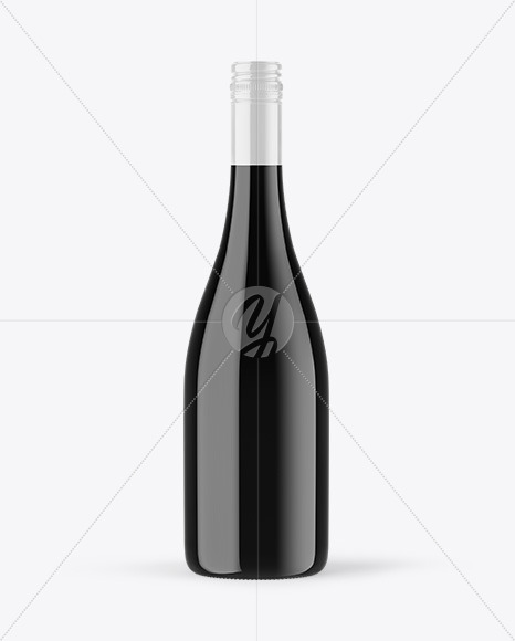 Dark Glass Wine Bottle with Screw Cap Mockup