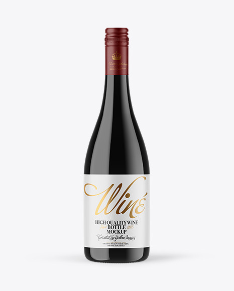 Dark Glass Wine Bottle with Screw Cap Mockup