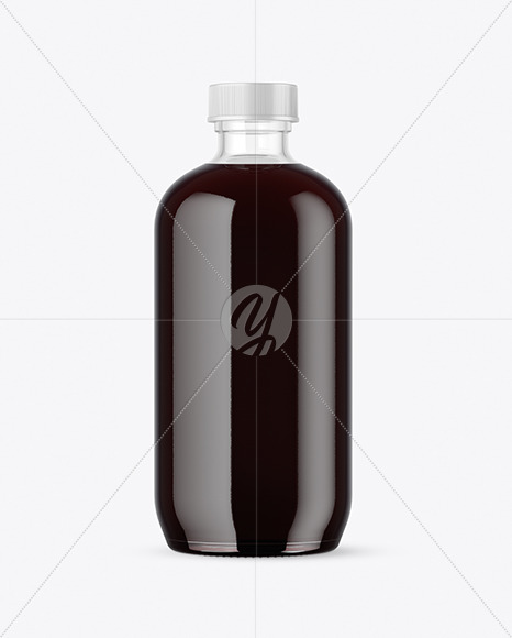 Clear Glass Dark Drink Bottle Mockup