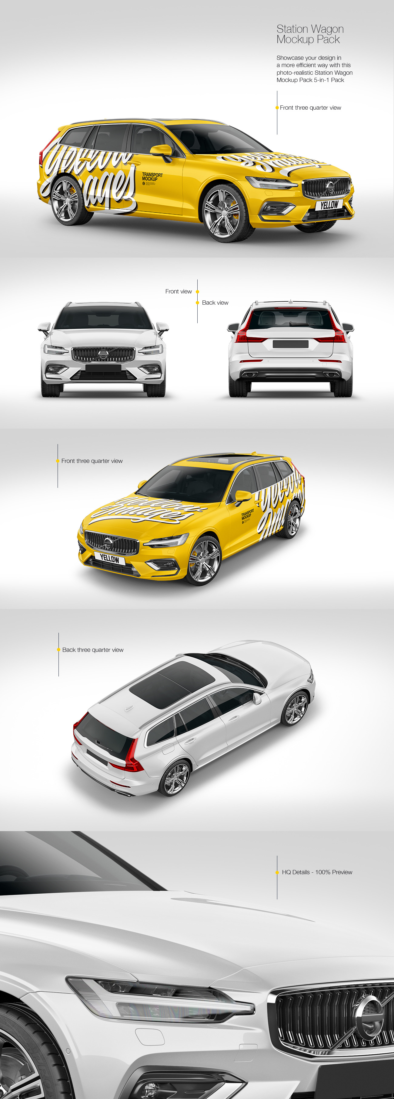 Station Wagon Mockup Pack Station Wagon Mockup Pack