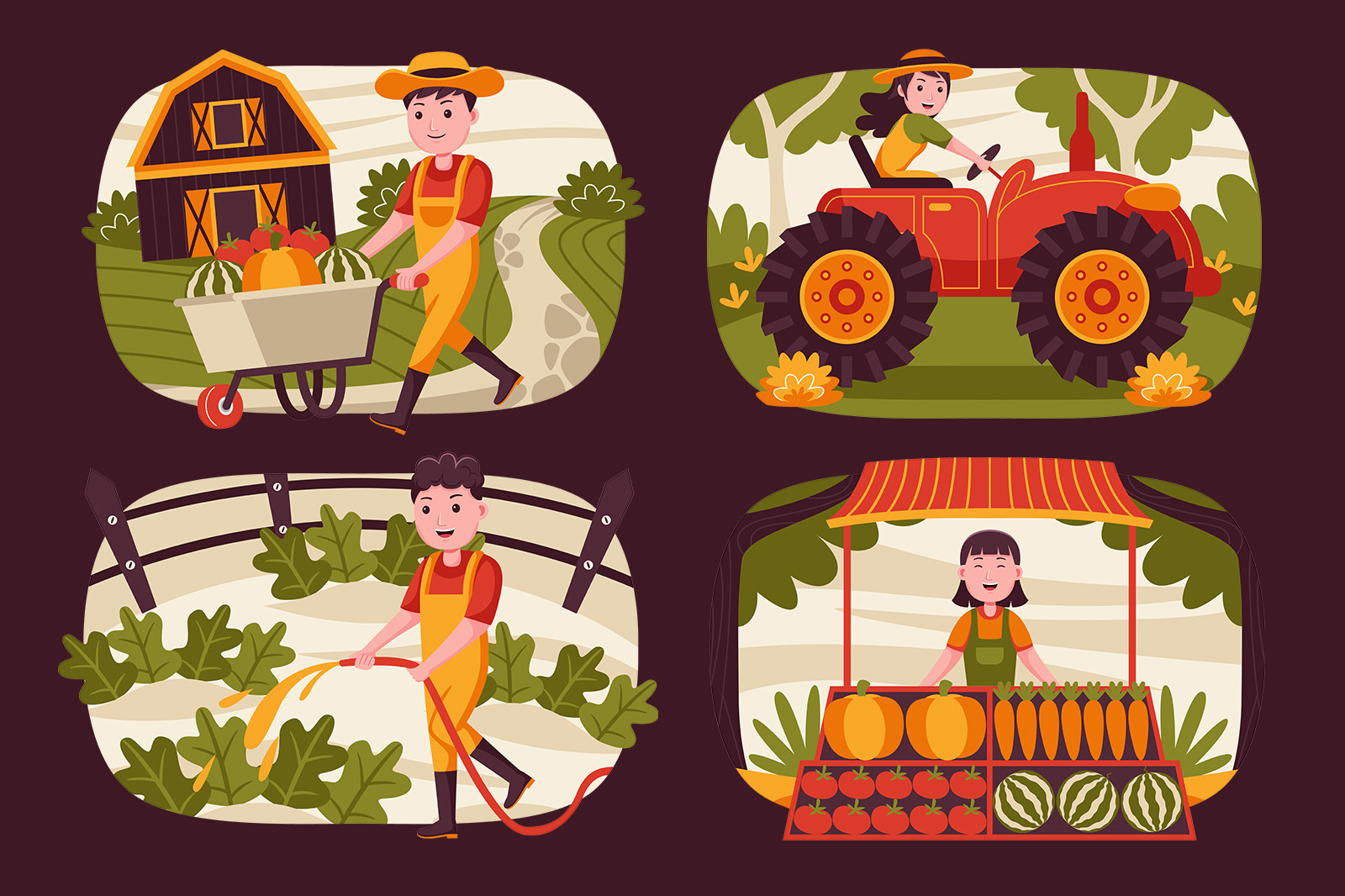 Farm Vector Set Farm Vector Set
