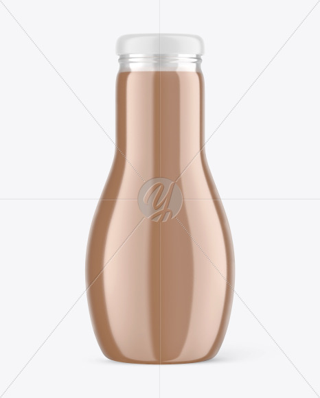 Glass Bottle with Coffee Mockup