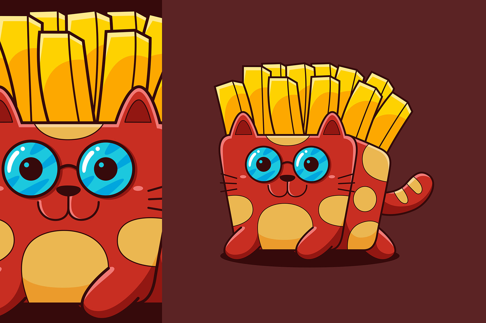 Cats Fast Food Vector Graphic Set