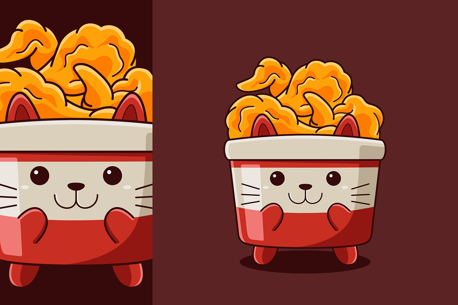 Cats Fast Food Vector Graphic Set